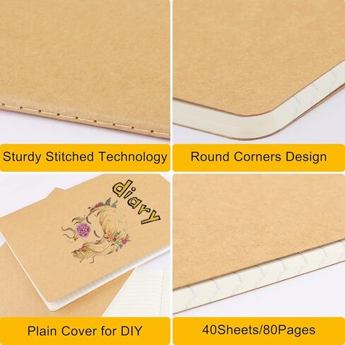 EUSOAR Notebooks College Ruled, 3 Pack A4 11" x 8-1/2", 40 Sheets/ 80 Pages, 100gsm Thick Paper, Notebook Bulk Journal Line Writing Pads, Drawing Sketchbook Subject for Office Business Work Supplies in Kuwait