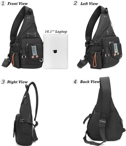 NICGID Sling Bag Backpack, 13.3'' 14.1'' Laptop Bag Crossbody Shoulder Chest Backpacks Travel Outdoors for Men Women in Kuwait