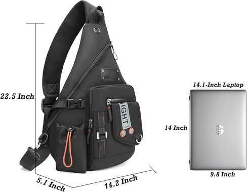 NICGID Sling Bag Backpack, 13.3'' 14.1'' Laptop Bag Crossbody Shoulder Chest Backpacks Travel Outdoors for Men Women in Kuwait