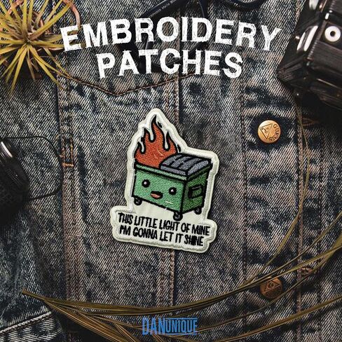 This Little Light of Mine I'm Gonna Let It Shine Patch 3" Dumpster Fire Embroidered Patches Iron On Embroidery Patch for Jackets, Backpack, Hat, Uniform DIY Sew On Patches Gifts for Adult 3 Inches in Kuwait