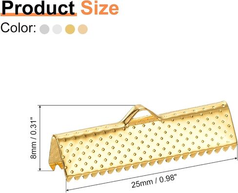 UXCELL 100PCS 8MM RIBBON CRIMP CLAMP نهايات ، مرجعية أطراف تجعيد القرص ، أطراف Clasp Clasp لصنع المجوهرات قلادة سوار ، 4 ألوان in Saudi Arabia