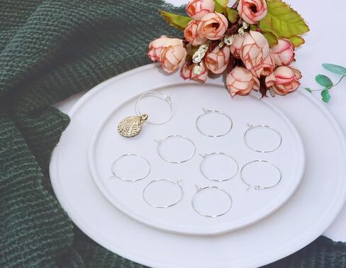 Tupalizy 100PCS Wine Glass Charm Rings Earrings Findings Beading Hoops Open Jump Rings for Jewelry Making DIY Bead Crafts Projects Wedding Christmas Birthday Party Festival Supplies (20mm, Gold) in Kuwait