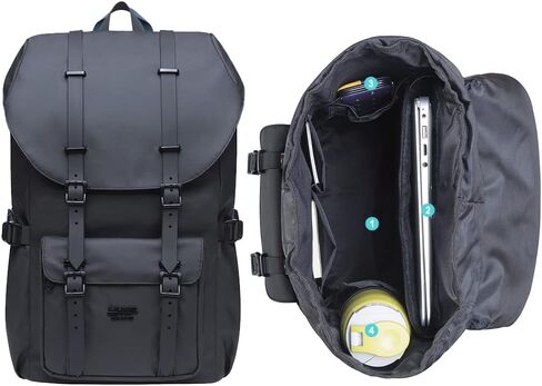 KAUKKO Laptop Outdoor Backpack Traveling Rucksack Fits 15.6 Inch (5-8-Black) in Kuwait