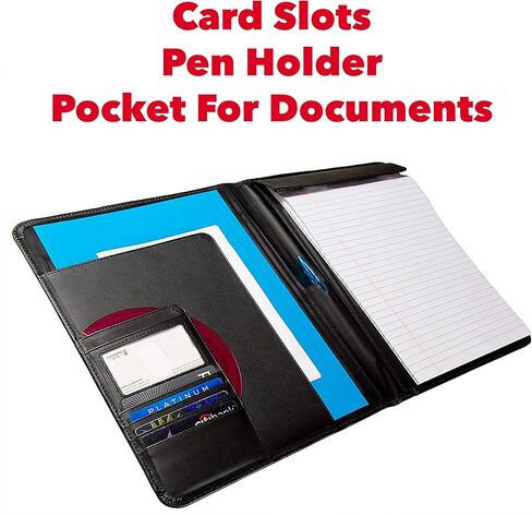 Case-it Pro Padfolio Portfolio Binder, 1 inch D-Ring Binder - 5 Tab Expanding File Folder, Multiple Pockets - Black (LL-PRO-243) in Kuwait