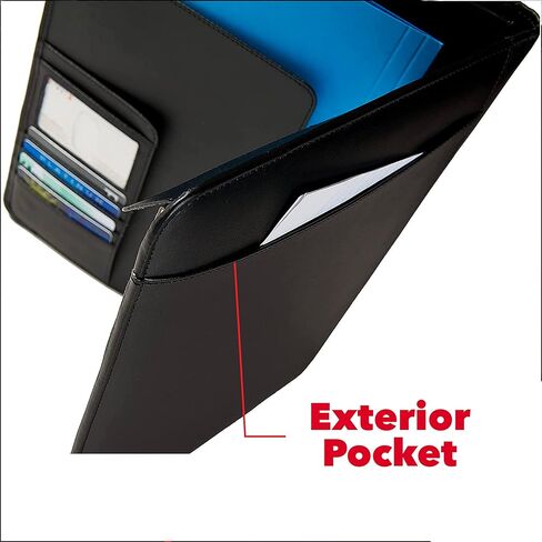 Case-it Pro Padfolio Portfolio Binder, 1 inch D-Ring Binder - 5 Tab Expanding File Folder, Multiple Pockets - Black (LL-PRO-243) in Kuwait