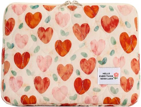 Puffy Laptop Sleeve 13-15.6 Inch Cute Floral Laptop Case Protective Quilted Laptop Bag Padded Laptop Soft Case for MacBook in Saudi Arabia