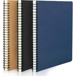 EUSOAR Graph Paper Spiral Notebook, B5 3Pack 7.3"x10.2" 120 Pages Hardcover Paper Notebook Journals, Wirebound Journal Sketch Notebook for Math and Science Students Engineering Artist Drawing