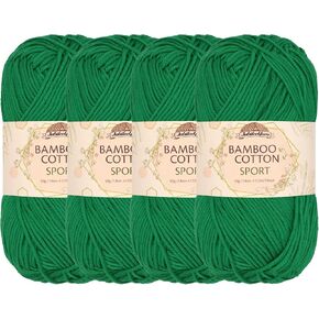 JubileeYarn Bamboo Cotton Sport Yarn - 50g/Skein - Red Hot Red - 4 Skeins
