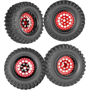 2.2 Beadlock Wheels Adjustable 4 Offsets Rims for 1/10 SCX10/AMG 6x6 TRX4/TRX6 D90 Gen8 VS4-10 Gen8 MST CFX,2.2 Beadlock Wheels,Titanium Black
