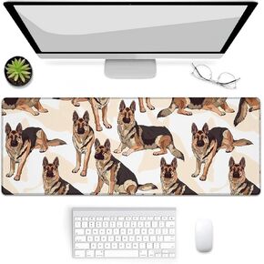 Gaming Mouse Pad, Mouse Pad, Desk Mat, Non-Slip Rubber Base MousePads for Computers Laptop Office School Home Accessories Decor 31.5" x 11.8"，German Shepherd Dog in Kuwait