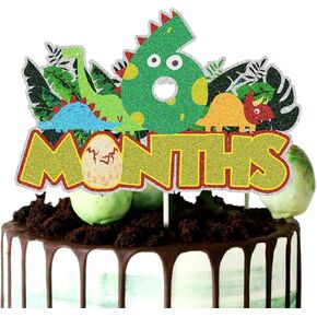 Dinosaur 6 Months Birthday Cake Topper - Dino Jungle Jurassic Dinosaur Half Birthday Party Decorations - Dinosaur Park Cake Decor for Kids Boy 1/2 Birthday