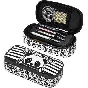 Panda Pen Case Pencil Case,Large Capacity Pen Bag with Panda Pencil Bag Pen Pouch Cosmetic Makeup Bag Purse for Office Home