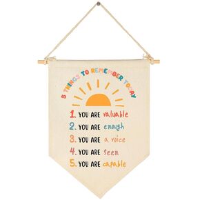 Gentle Reminders-Positive Self Affirmations Wall Banner-Mental Health Wall Art-Therapy Office Sign- School Counselor Decor-Self Love Compassion-Therapist Office Wall Decoration-Flag Decor