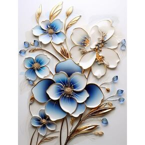 Diymond Diamond Art Kits for Adults Flower - Diamond Painting Kits Plant, Crystal Cross Stitch Full Round Drill Craft Embroidery for Wall & Office Decor 12x16 inch / 30x40 cm