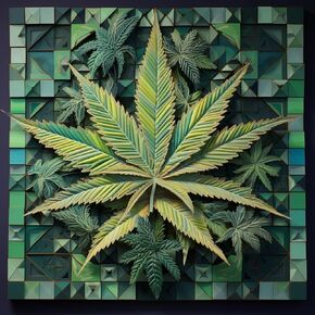 DIY 5D Diamond Art Painting Kits for Adults Mosaic Marijuana Leaves Diamond Art Easy for Beginner Round Full Drill Cross Stitch Mosaic Gems Craft for Home Decoration 30x40(1)