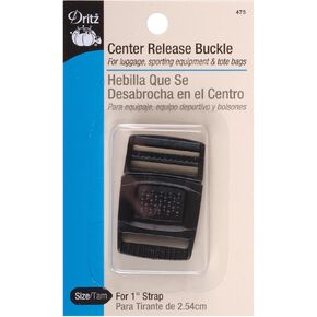 Dritz 475 Parachute Buckle with Center Release for 1-Inch Strap, Black