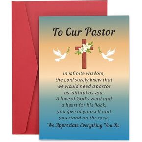 Pastor Appreciation Gifts: Bulk Thank You Cards for Men & Women - Minister & Priest Appreciation Cards