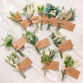 11 Bridesmaid Proposal Gifts Set – Includes 11 Bridesmaid Proposal Cards and 11 Natural Boho Dried Flower Bouquets | Will You Be My Bridesmaid | Maid of Honor Gifts | Good Idea for Asking Bridesmaid