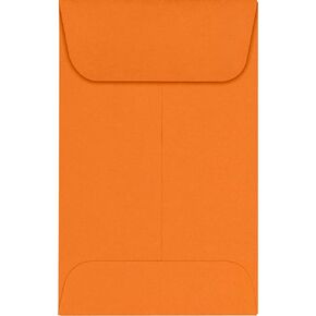 LUXPaper #1 Coin Envelopes | 2 1/4" x 3 1/2" | Mandarin Orange | 80lb. Text | 50 Qty