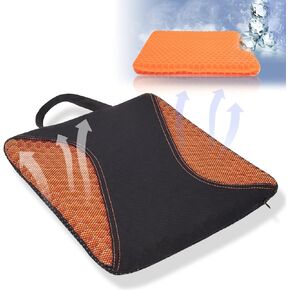 CAR-GRAND Cooling Gel Seat Cushion for Long Sitting, Thick Soft and Breathable Honeycomb Seat Cushion for Car Wheelchair Home, Gel Chair Cushion for Hip Pain, Gel Seat Cushion for Office Chair(Orange)