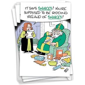 NobleWorks Pack of 3 Funny St. Patrick's Day Greeting Cards with Envelopes (1 Designs, 3 Each) May The Road Rise Up C5206SPG-C3x1 in Kuwait