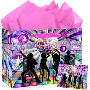 70s Party Decorations Christmas Disco Gift Bag Goodie Candy Bags 70s Dance Disco Party Favor Bags Let's Boogie Party for Men Women 70s 80s 90s Dance Disco Retro Fever Birthday Hippie Bachelorette Themed Party Supply