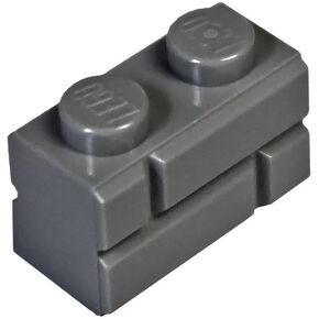 LEGO Parts and Pieces: Dark Gray (Dark Stone Grey) 1x2 Masonry Profile Brick x50