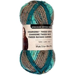 Loops & Threads Charisma Tweed Stripe Yarn 1 Ball 3.5 oz. - Cappuccino