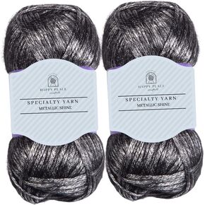 2PK Metallic Shine Yarn, Bulky, Wool Yarn, Silky Soft, Sparkly Yarn for Knitting and Crochet, Total 200g | 460m (Copper)