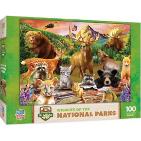 MasterPieces – 100 Piece Jigsaw Puzzle for Kid 6+ Years, Wildlife of The National Parks, Educational and Fun Game, Gift Idea for Children, 19" x 14"