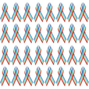 PATIKIL 100 Pieces Lavender Polyester Ribbon Satin Pins, Awareness Ribbon Satin with Safety Pins