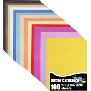 120 Sheets Shimmer Cardstock 8.5 x 11 Cardstock Paper, Thick Cardstock 90lb/250gsm Pearlescent Card Stock Printer Paper, Metallic Paper for Invitations, Certificates, Crafts, DIY Cards, 6 Colors