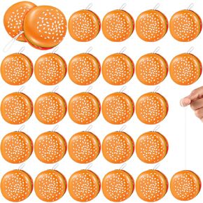 Leitee 24 Pieces Hamburger Yo Yo Toys Plastic Yo Yo Burger Party Favors for Boys Girls Adults Birthday Party Favors Classroom Prizes Holiday Goodie Bag Fillers
