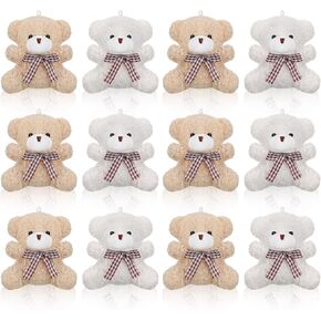 Zomiboo 12 PCS Easter Bunny Bear Koala 4 Inch Mini Animal Plush Toys Soft Cute Bear Bear Dolls Eleming and Play Weass Toys For Diy Baby Shower Party (أرنب ، وردي ، مشمش ، رمادي ، أبيض)