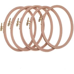 WRMHOM 8.5 X 5.2 Inch Wooden Oval Embroidery Hoops Cross Stitchey Framing Hoop Hand Oval Hoops Needlework Sewing Art Tool Craft Supply (5)