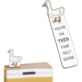 Funny Bookmarks for Women Men Silly Gifts Gag Gifts Silly Gifts Goose Lover Gifts Goose Gifts for Men Stocking Stuffers for Teens Book Marks for Reading Metal Bookmarks Bookish Reading Accessories
