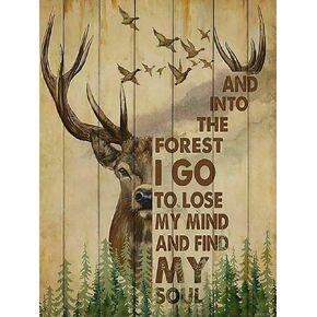 UPABLUNSO Diamond Painting Kit for Adults Hunting Deer and Duck Into The Forest I Go by Number Kits Gem Art Wall Home Decor 12x16 inch