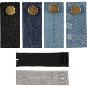 8 Pcs Denim Waist Extender Buttons for Jeans Extender, Waistband Extenders, Adjustable Pant Button Extender for Pants Waist Extender with Metal Buttons for Women Men Pants Trousers Skirt Dress