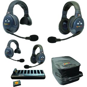 EARTEC Evade EVX422 Full Duplex Wireless Intercom System with 2 Single 2 Dual Speaker Headsets