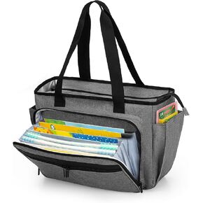 Trunab Teacher Laptop Tote Bag with Expanding File Folder Pocket, Nurse Utility Tote Bag for Women, Office Laptop Briefcase