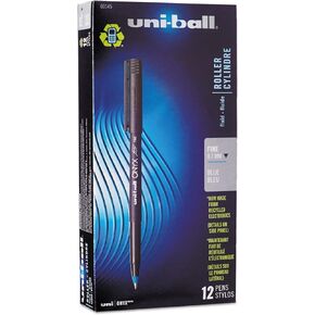 Sanford Uniball Onyx Roller Stick Pen, 0.7mm Fine, Blue Ink, Dozen (60145)
