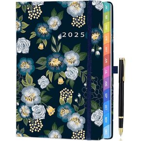 2025 Planner - Weekly & Monthly Planner 2025, Jan-Dec, Colorful Monthly Tabs, Hardcover 5.9" x 8.4", Tree of Life Design, Thick Paper, Back Pocket - Dark Grey