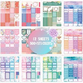 Planner Stickers for Planning, 1200+ Monthly Motivational Seasonl Holiday Festival Journal Stickers for Fun Planninng and Inspirational Organization