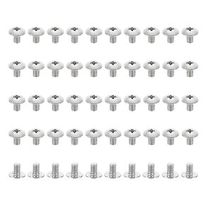 PATIKIL 10#-32x3/8 Phillips Truss Head Bolts Screws, 50Pcs UNC Phillips Cross 304 Stainless Steel Bolt Coarse Thread Full Thread Fasteners Hardware Machine Screws for Ceiling Fan Blade