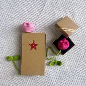 ShaKaLa 2pcs Tulip Handmade Book Marks, Cute Aesthetic Plant Unique Pink Bookmarks Bulk for Book Lovers for Women
