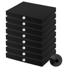 Part Foam Insert - Polyurethane Pluck Pre Cube Sheet Foam with Bottom Use for Boxes Cases Padding Camera, Tool Box，Board Game Box (1pc, 16x12x2 in)
