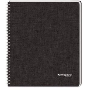 Cambridge Limited - Black Hardbound Subject Notebook, Lgl Rule,96-Sheet Pad - Sold As 1 Each - Foil-stamped, extra-stiff, teak-grained hard cover.