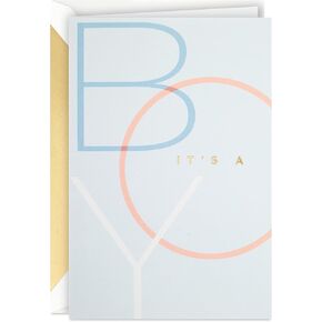 Hallmark Signature Baby Shower Card for Boy (It's a Boy) Welcome New Baby Boy, Congratulations