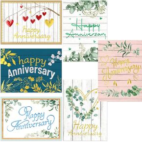 12 Anniversary Cards with Envelopes Foil Anniversary Greeting Cards Business Office Wedding