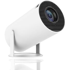 40''-130'' Smart Mini Projector 4K 5G WIFI, Big Screen Experience with Premium 360 Sound, 5.0 Bluetooth Movie Projector Compatible With Android/iOS/Windows/TV Stick/HDMI/USB/Audio 3.5 white
